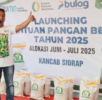 Bupati Sidrap Launching Penyaluran Bantuan Pangan Beras 2025