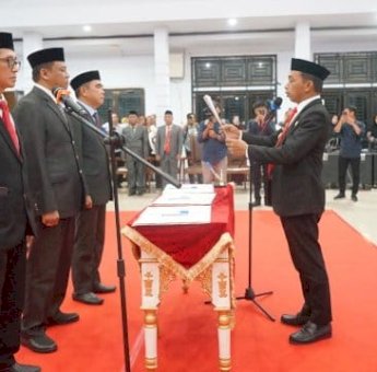 Lantik Dewas-Direksi Perumda Tirta Saromase, Bupati Syaharuddin Alrif Titip Tiga Hal Penting