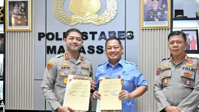 Plt Dirut PDAM Makassar Hamzah Ahmad Teken MoU dengan Polrestabes, Cegah Pencurian Air