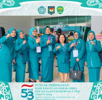 Ketua TP PKK Pinrang Sri Widiyati Hadiri Peringatan HKG ke-53 dan Rakernas X PKK di Balikpapan