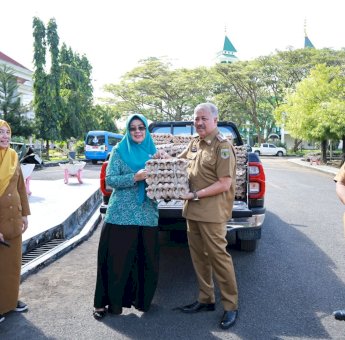 Bupati Irwan Hamid Serahkan Bantuan Intervensi Stunting ke TP PKK Pinrang