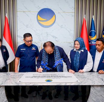 Nasdem Tower Sulsel Terbesar untuk Tingkat DPW se-Indonesia, Surya Paloh Kagumi Kepemimpinan RMS-Fatmawati