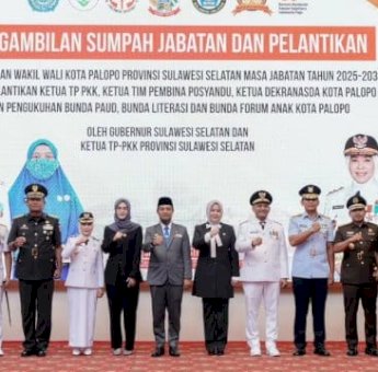 Lantik Naili-Akhmad Syarifuddin, Gubernur Sulsel: Palopo Harus Jadi Sentra Pembangunan Luwu Raya