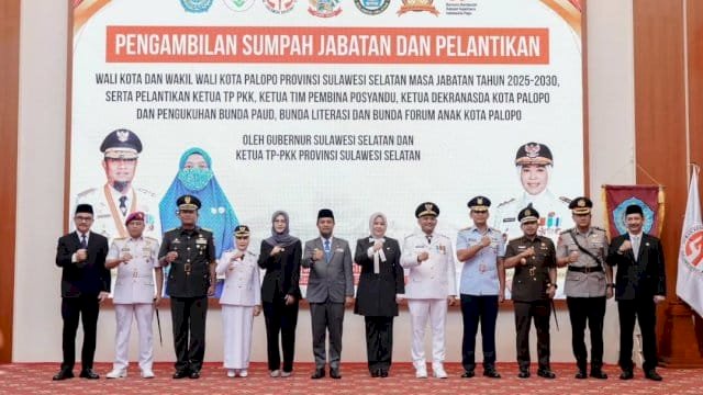 Lantik Naili-Akhmad Syarifuddin, Gubernur Sulsel: Palopo Harus Jadi Sentra Pembangunan Luwu Raya