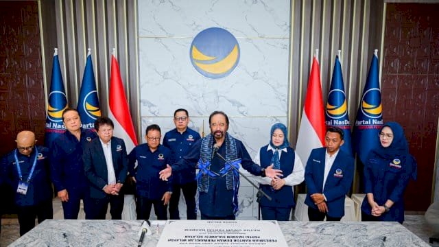 Senangnya Surya Paloh Resmikan Kantor NasDem Sulsel, Beri Pujian Khusus ke Rusdi Masse dan Fatmawati