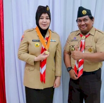 Selamat! Wagub Sulsel Fatmawati Rusdi Terima Lencana Melati dari Kwarnas Pramuka