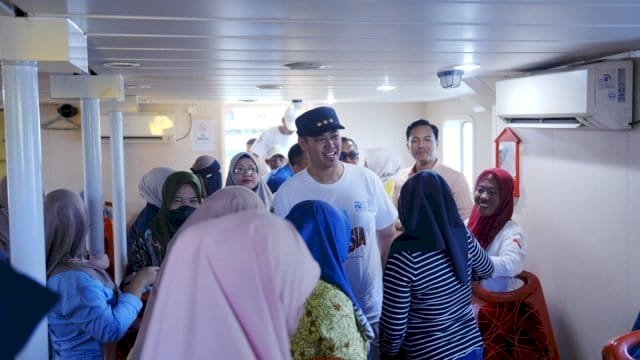 Mudahkan Jalur Transportasi antar Pulau, Bupati Pangkep Yusran Luncurkan KM Gandha Nusantara 03