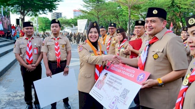 Ketua Kwartir Cabang (Kwarcab) Kota Makassar yang juga Wakil Gubernur Sulawesi Selatan, Fatmawati Rusdi.