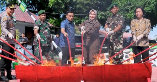 Pemkot Parepare Tegaskan Komitmen Hukum Lewat Pemusnahan Barang Bukti Hasil Kejahatan