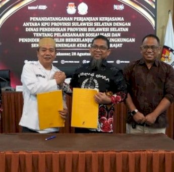 KPU-Disdik Sulsel MoU Pendidikan Pemilih Berkelanjutan di SMA dan Sederajat