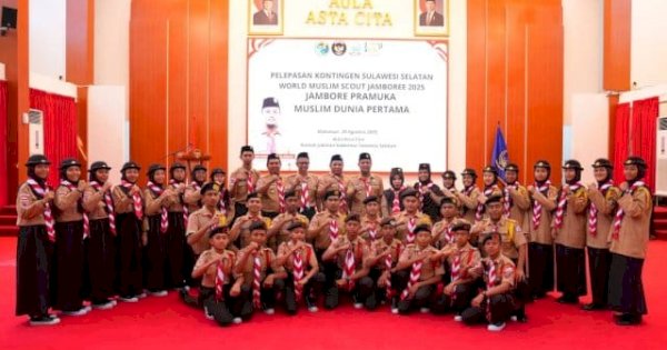 Lepas Pramuka Kontingen Sulsel ke World Muslim Scout Jamboree 2025, Gubernur Sulsel Beri Pesan Khusus