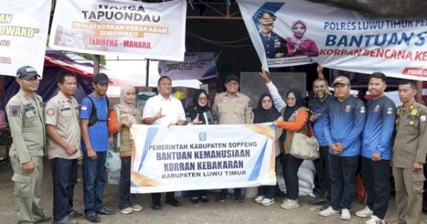 Peduli Korban Kebakaran di Sorowako, Bupati Soppeng Suwardi Haseng Kirim Bantuan Logistik ke Lutim