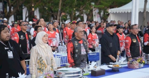 157 Bikers se-Indonesia Finish di Makassar, Munafri-Aliyah Sambut dengan Jamuan Makan Malam
