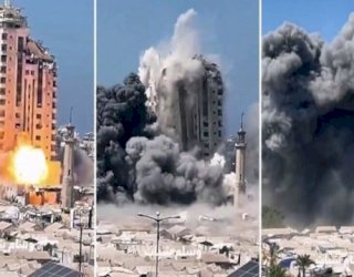 Israel Gempur Gaza, Ratakan Gedung Pencakar Langit Kedua di Kota Gaza