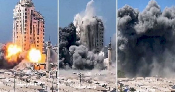 Israel Gempur Gaza, Ratakan Gedung Pencakar Langit Kedua di Kota Gaza