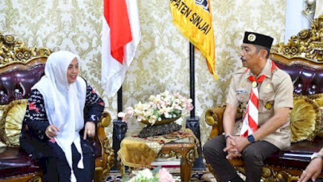 Bupati Sinjai, Hj. Ratnawati Arif menerima audiensi jajaran pengurus Kwartir Cabang (Kwarcab) Gerakan Pramuka Sinjai.