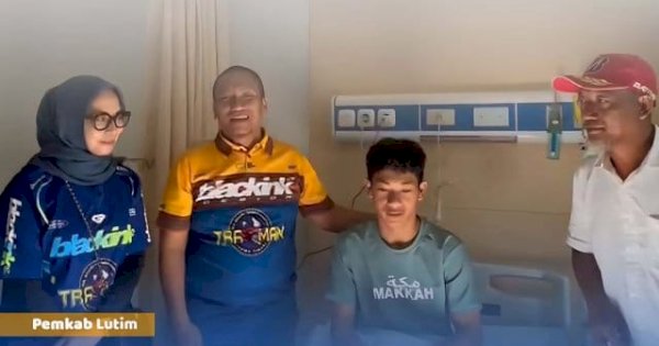 Crash Saat Kualifikasi, Bupati Lutim Ibas dan Istri Jenguk Badly di RSUD NTB