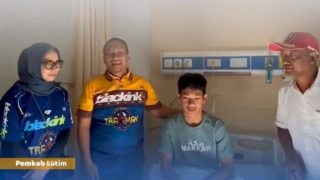 Crash Saat Kualifikasi, Bupati Lutim Ibas dan Istri Jenguk Badly di RSUD NTB