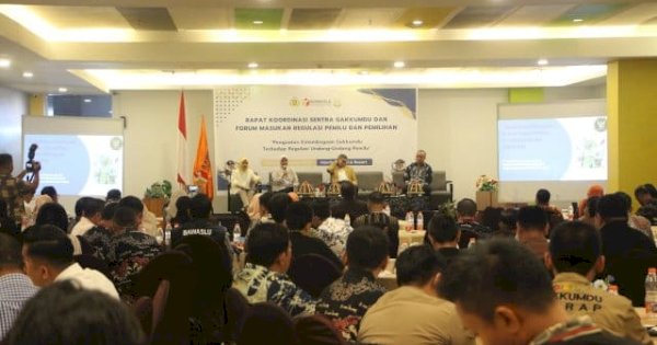 Perkuat Sinergi Penegakan Hukum Pemilu, Bawaslu Sulsel Gelar Rakor Sentra Gakkumdu