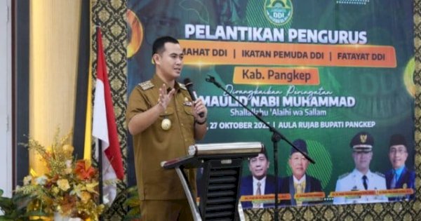 Bupati Pangkep Yusran Lalogau Dukung Penguatan DDI, Hadiri Pelantikan Pengurus Tiga Badan Otonom 2025–2030