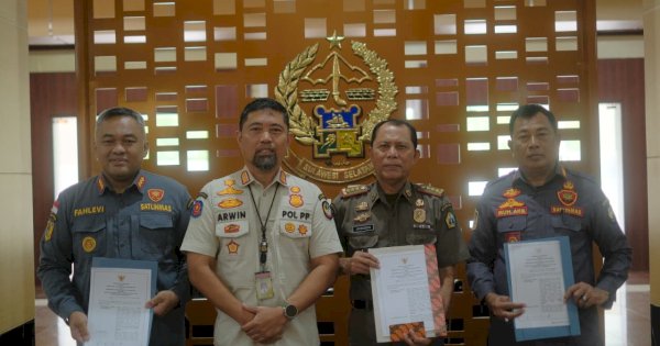 Satpol PP Pemprov Sulsel Teken MoU Penangan Kebakaran Perbatasan dengan Daerah