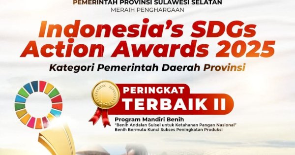 Sulsel Masuk Peringkat Terbaik II SDGs Action Awards Berkat Program Mandiri Benih
