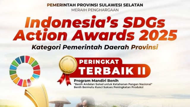 Sulsel Masuk Peringkat Terbaik II SDGs Action Awards Berkat Program Mandiri Benih