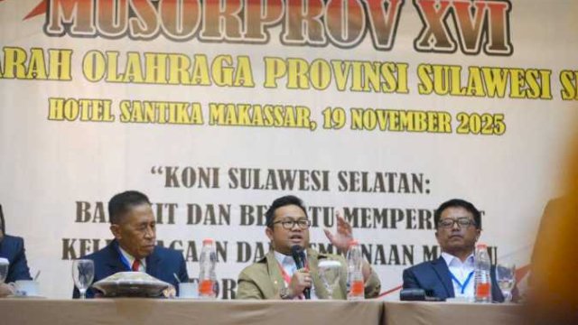 Darmawangsyah Muin resmi menahkodai KONI Sulawesi Selatan masa bakti 2026&ndash;2029.