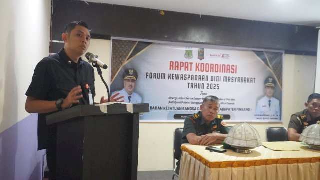 Forum Kewaspadaan Dini Masyarakat (FKDM) yang digelar oleh Badan Kesatuan Bangsa dan Politik (Kesbangpol) Kabupaten Pinrang.