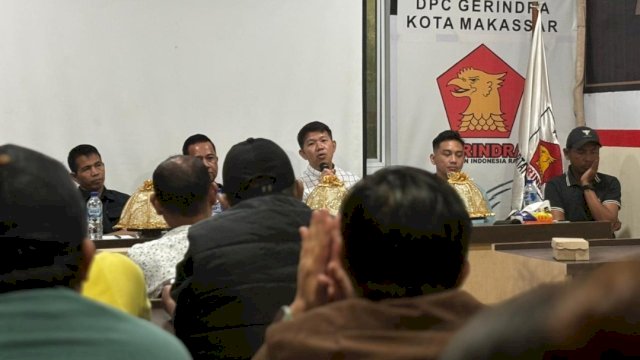 Rapat kordinasi bulanan DPC Partai Gerindra Makassar.