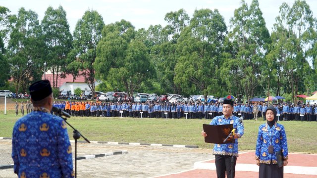Bupati Ibas dan Wabup Puspa Pimpin Upacara HUT KORPRI Ke-54 di Luwu Timur