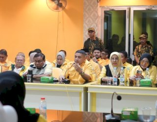 Munafri Dampingi Plt Ketua Golkar Sulsel Muhidin Konsolidasi Kader di Makassar