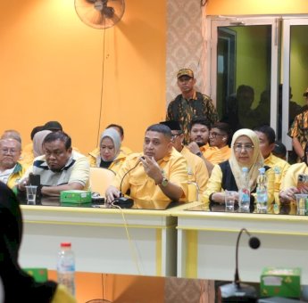 Munafri Dampingi Plt Ketua Golkar Sulsel Muhidin Konsolidasi Kader di Makassar