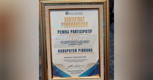 Digitalisasi Berbuah Manis, Pinrang Boyong Tiga Penghargaan Bergengsi dari Bank Indonesia