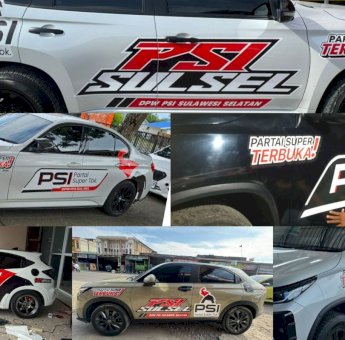 Saat Warga Bergerak Sendiri, PSI Disambut Hangat di Sulawesi Selatan, Sukarela Branding Mobil