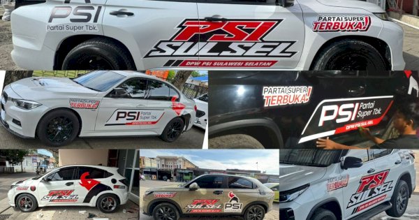 Saat Warga Bergerak Sendiri, PSI Disambut Hangat di Sulawesi Selatan, Sukarela Branding Mobil
