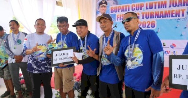 Bupati Lutim Ibas Tutup Fishing Tournament Bupati Cup I, Ini Daftar Juaranya!