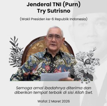 Wapres ke-6 RI Try Sutrisno Meninggal Dunia