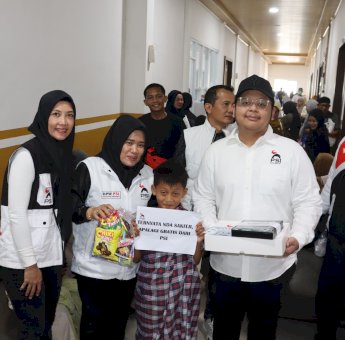 Ratusan Keluarga Terbantu, Sunatan Massal PSI Sulsel Disambut Antusias Warga Sidrap