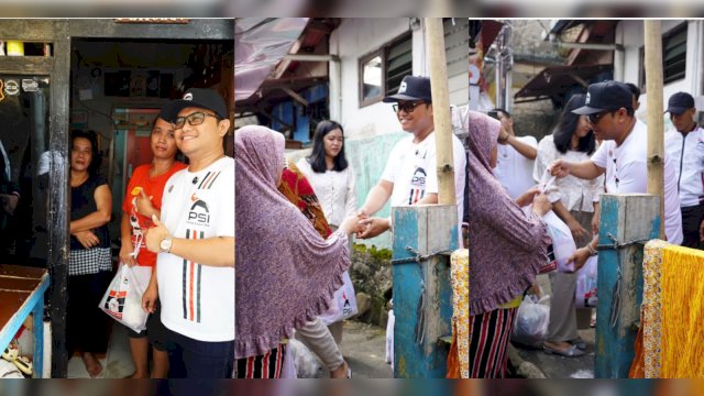 Ketua DPP PSI Irfan Aghasar Berbagi Sembako untuk Kader dan Warga.